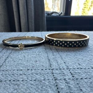 Kate Spade Gold and Black Polka Dot Bangle Set